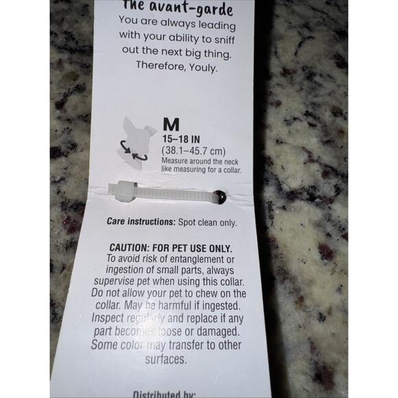 YOULY The Avant Garde Pink Tie-Dye Big Dog Collar Medium Leather 15 To 18 Inches - Picture 3 of 8